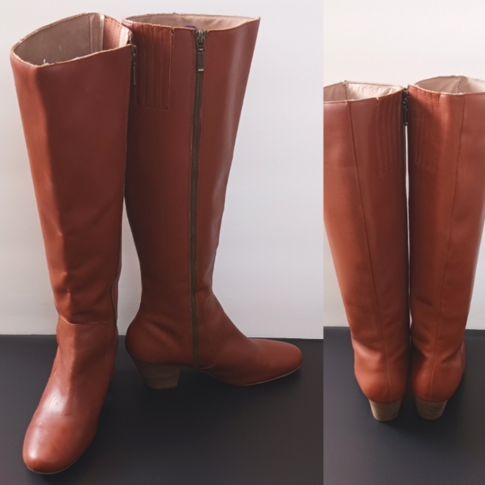 J. Jill brown leather tall boots size 10